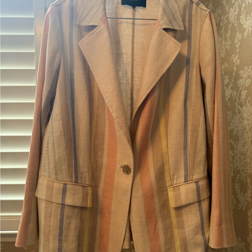 Lafayette 148 New York Multicolor linen pastel Striped Blazer